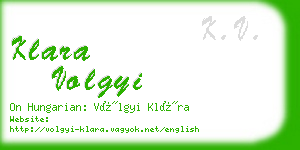 klara volgyi business card